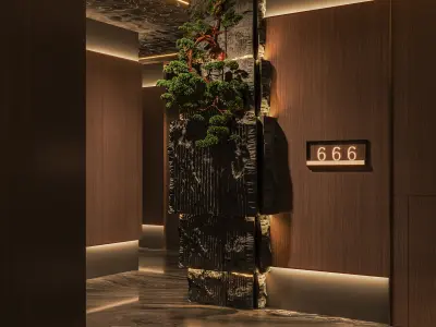 Hotel reception hallway 3D model