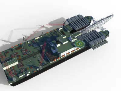Pioneering spirit  Pipelay vessel 3D model