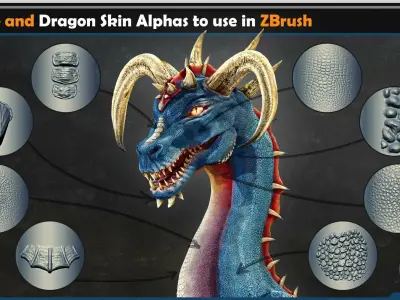 30 Reptile and Dragon Skin Brushes  Vol 02 3D model
