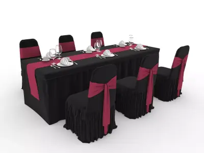 Banquet Table and Chair 130 3D model