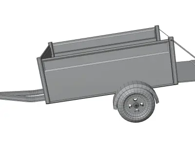 Rusty Trailer Low-poly 3D model