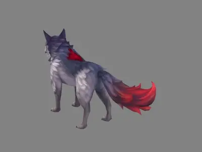 Cartoon big bad wolf Low-poly 3D model