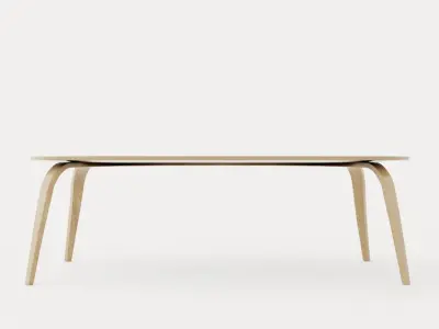 Dining table Ellipse - Oak Low-poly 3D model