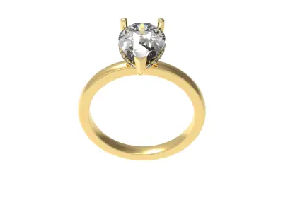 Engagement Ring with Pear and hidden halo 3D print model