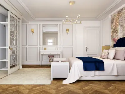 3d Luxury Bed Room 3D model