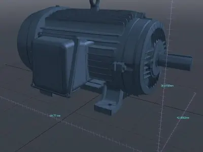 Industrial Electric Motor Low-poly 3D model