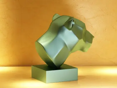 Tiger Sculpture Head  handicrafts  modern  animal ornaments 3D model