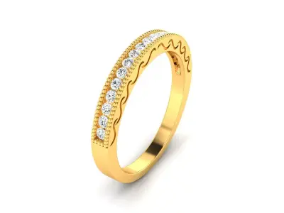 Band 3dm Render Details elegant gold diamond ring 3D print model buy