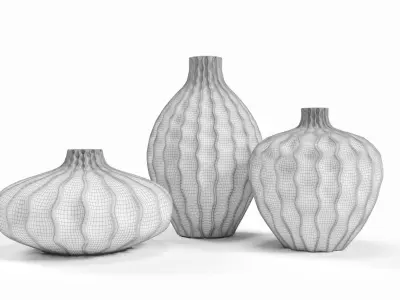 Imax Agatha Ceramic Vases Set of 3  3D model