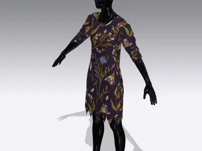 Female Cloth Dress Low-poly 3D model