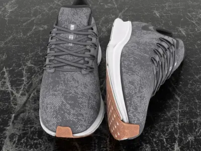 NIKE 3D RUNNING SHOES -GREY Low-poly 3D model