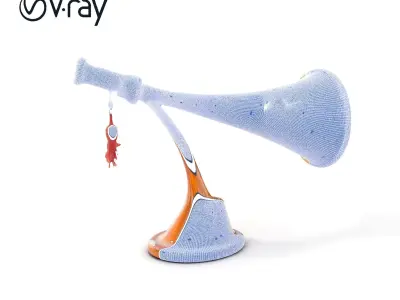 Antique Phonograph Horn Model Pack Low-poly 3D model