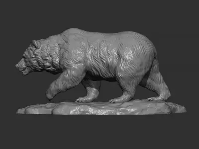 Bear walking 3D print model