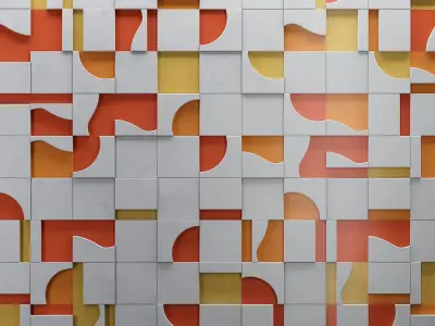 BRASILIANA orange and tiled wall 3D model