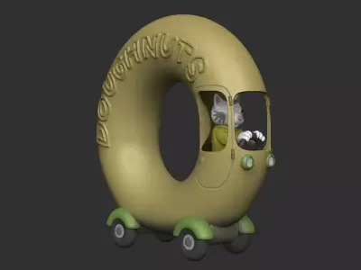 Doughnut Car 3D print model