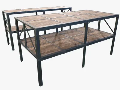 Retro Factory Shelves Game Ready PBR Textures Low-poly 3D model