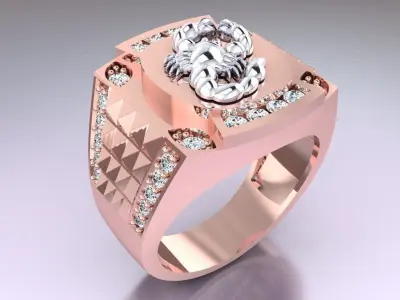 Scorpion Ring - Men ring - N4195 3D print model