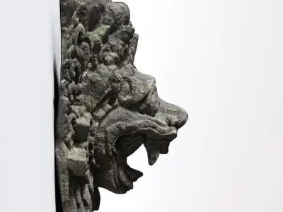 Stone Barong Temple Guardian Low-poly 3D model