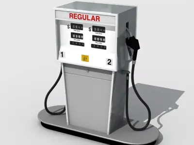Vintage Gas Pump 70s 80s 3D model
