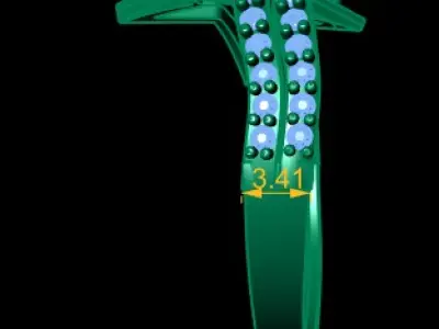 LUXURY STAR DESIGN RING 3D PRINTABLE MODEL 3D print model