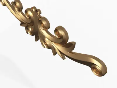 Carving Plaster Molding Decoration Z Low-poly 3D model