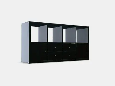 KALLAX Shelving unit with 4 inserts 3 Low-poly 3D model