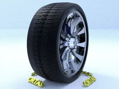 ORTAS CAR RIM 9 AND 10 GAME READY RIM TIRE AND DISC 3D Model Pack