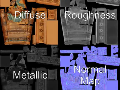 Ancient Egyptian Sarcophagus D Model Pack Low-poly 3D model