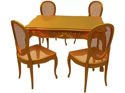 classical Dining set Low-poly 3D model