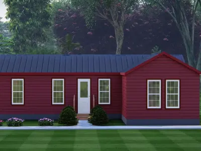 Rustic American Farmhouse Design  Traditional Country House 3D 3D model purchase
