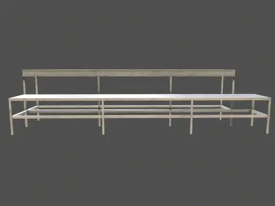 Working Table with Roller Low-poly 3D model