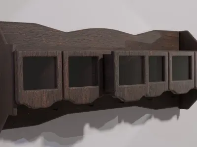 chest of drawers with wall shelf 3D model