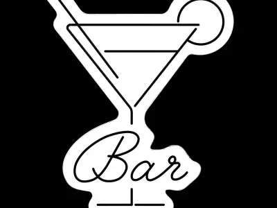 Bar Neon Sign 3D model