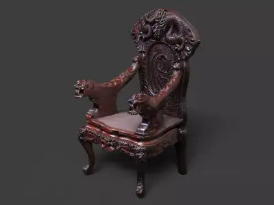 Chinese ancient dragon chair   3D model