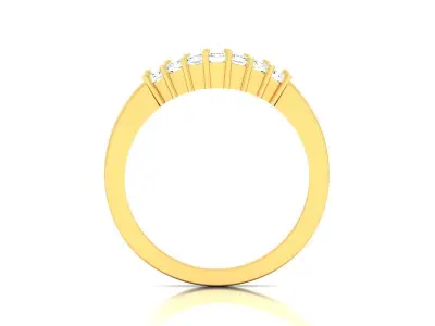 Band 3dm Render Details gold three stone diamond ring 3D print model