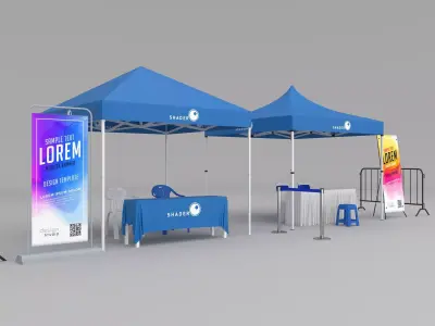 Outdoor Event Booth - Pop-up Tent 3D print model