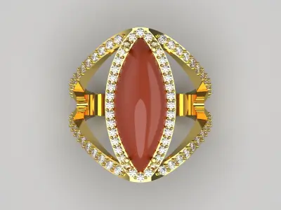 luxury woman jewelry ring jr00134 3D print model