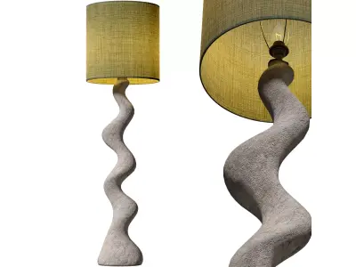 Stone Wabi-Sabi Design Sculptural Scandinavian Floor Lamp 3D model