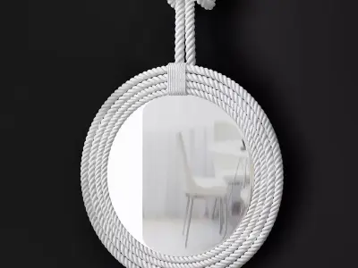 Bathroom Mirror Nautical low poly 3d model Low-poly 3D model