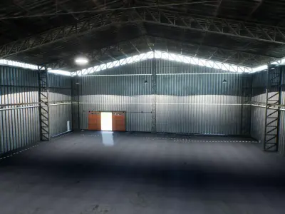 Hangar modular Low-poly 3D model purchase