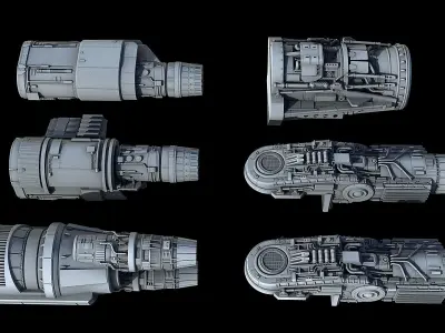 Sci-Fi Engine Pack 3D model