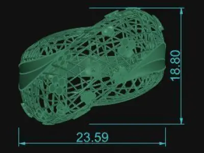 Ultra Vision Wire Netting Flowers Gold Ring - Eu 59 3D print model