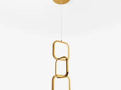 Modern Linked Ring Pendant Light 3D model