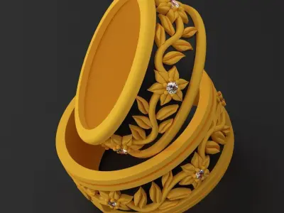 Leaves Eternity Wedding Rings  3D print model