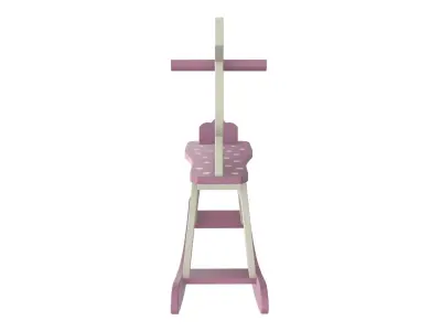 Rocking horse wooden toy 2 3D model