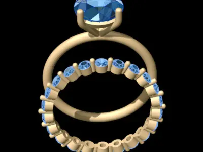 Infinity Ring and Solitaire 3D print model