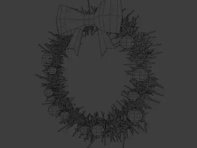 Christmas wreath Low-poly 3D model