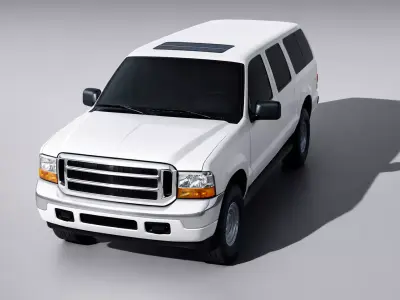 Ford Excursion Low-Poly 3D Model Game-Ready  Low-poly 3D model