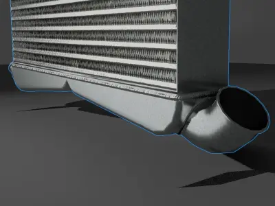 Plazmaman Twin Entry 76mm Pro series Intercooler Low-poly 3D model