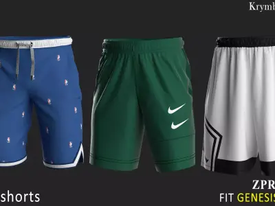 3 Shorts Marvelous Designer project 3D model